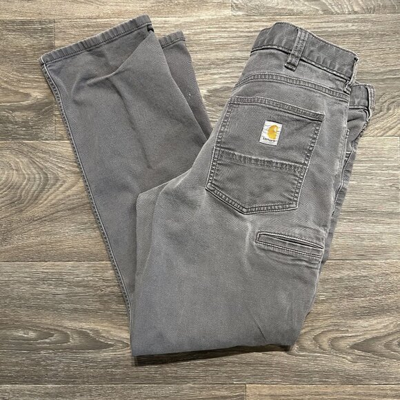 Carhartt 33x32 Rugged Flex Relaxed Fit Canvas Work Pant BN2517-M Gravel Gray - Picture 1 of 11
